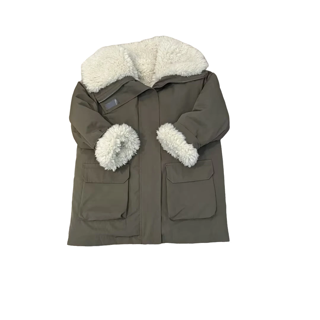 白乌鸦【北国雪光】翻领毛毛外套1139时尚休闲加厚冬季