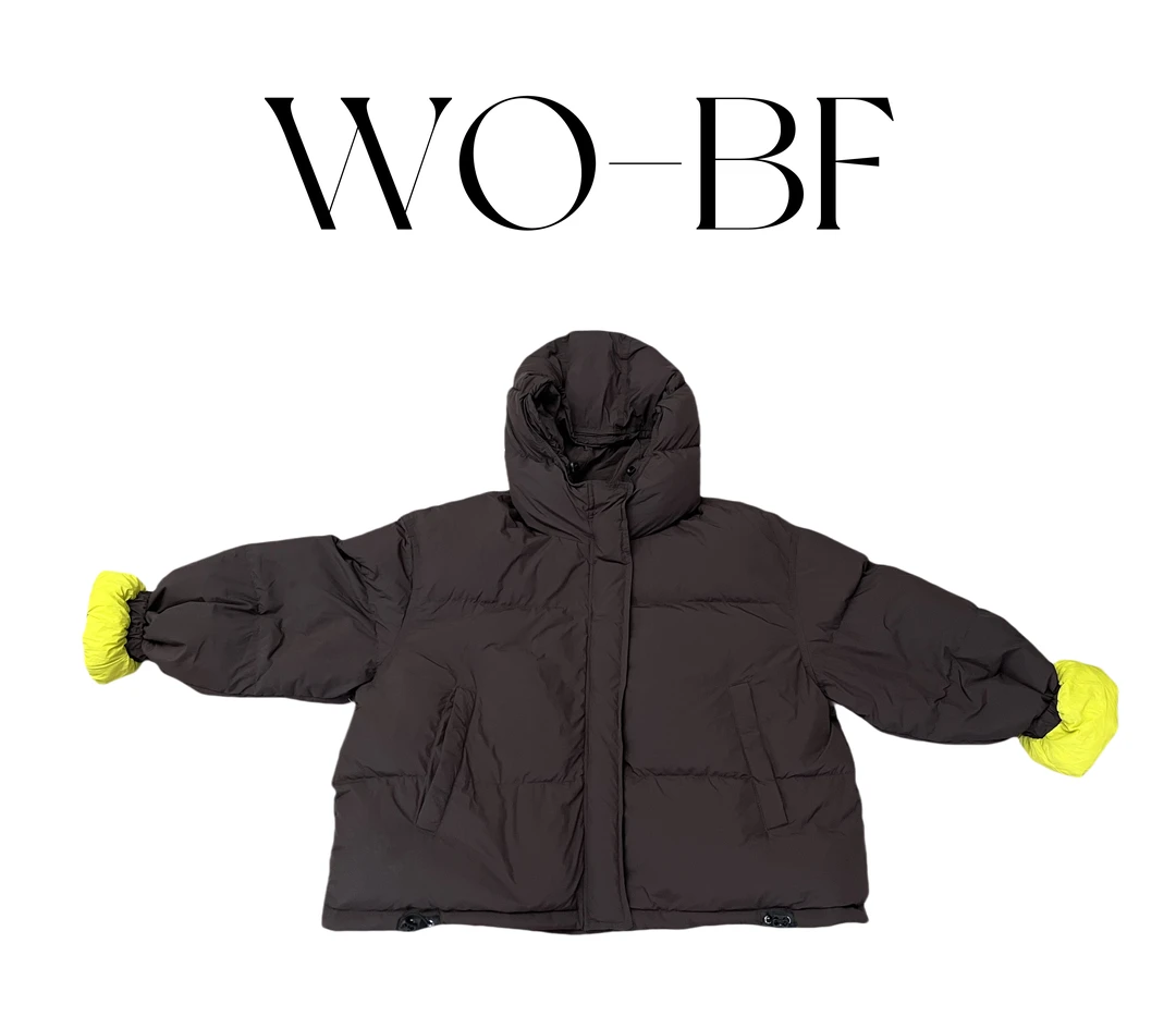 白乌鸦【糖果色】撞色小款羽绒服6968时尚休闲连帽