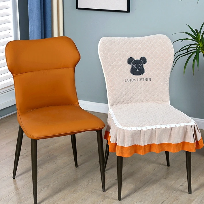 月牙椅套北欧皮质轻奢弧形椅子套罩四季通用家用凳子餐椅套罩