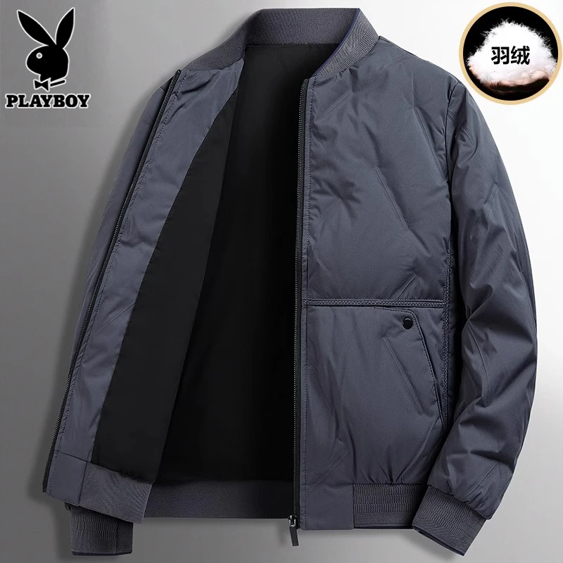 花花公子轻薄棉服男士冬季潮流休闲时尚外套保暖老钱风男装高级感