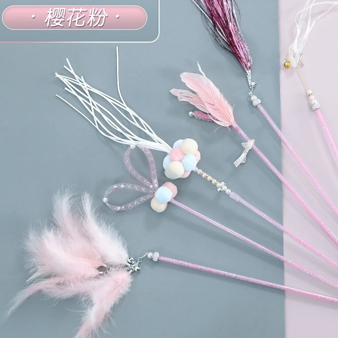 【养宠装备】新款逗猫棒仙女飘逸羽毛猫咪猫咪玩具铃铛解闷耐咬玩具