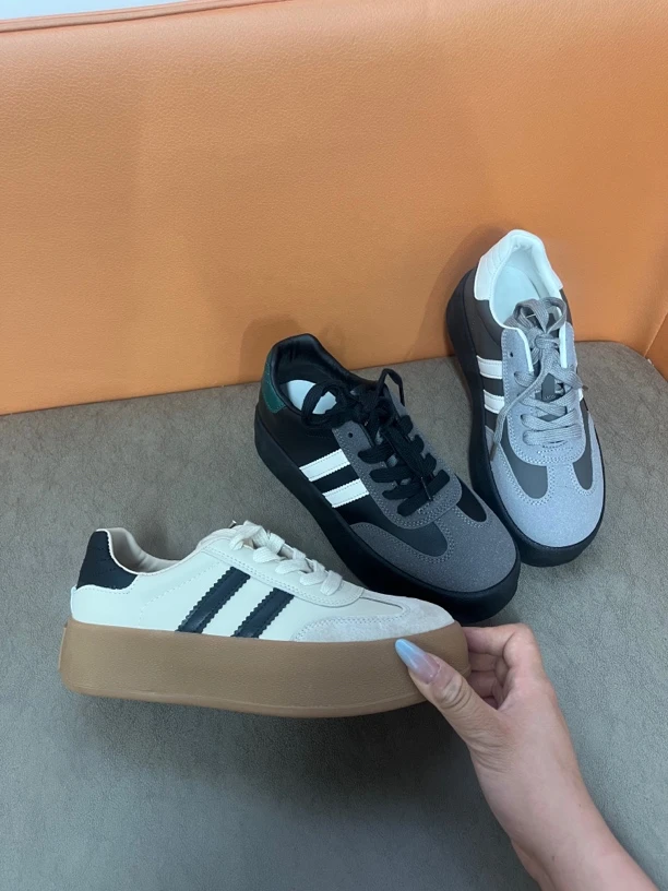 2690简约复古厚底ins德训鞋女新款春季爆款轻便美式休闲板鞋平底