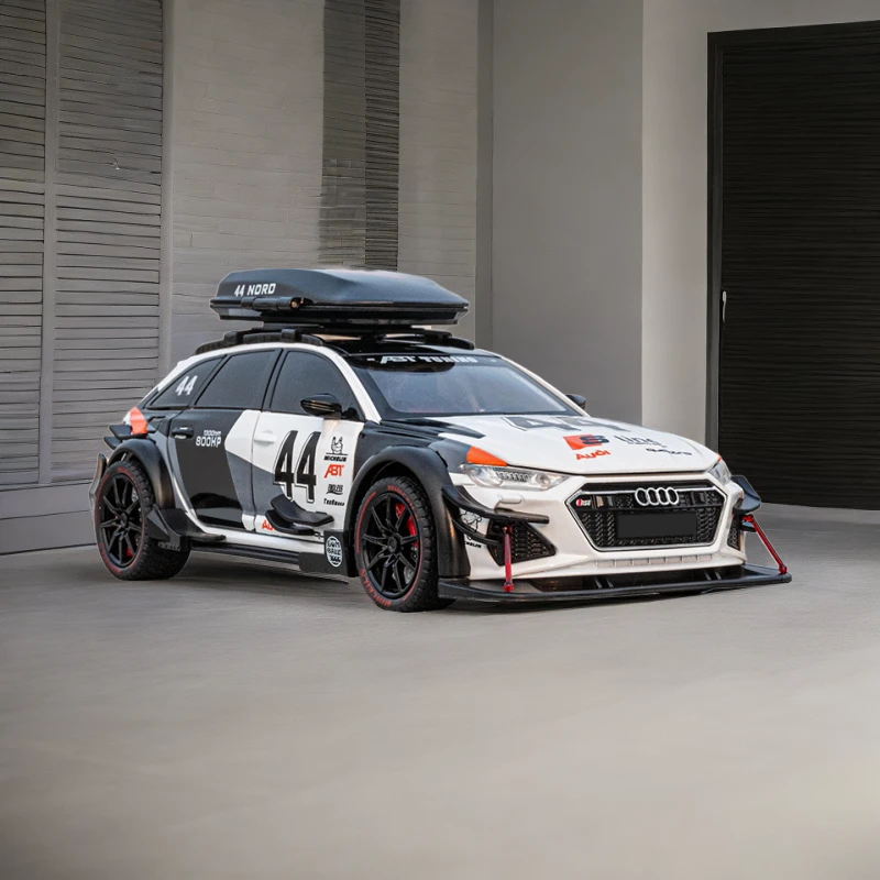 【小白专属】自改涂装澳狄RS6合金汽车摆件模型声光回力收藏送礼