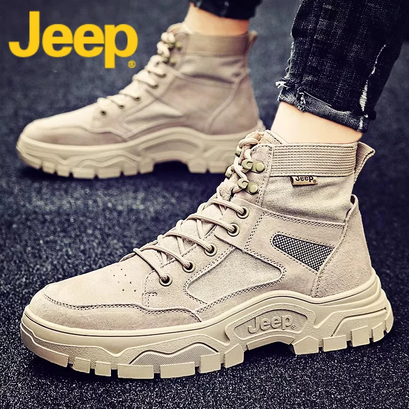 jeep吉普马丁靴男款中高帮男鞋春季2025新款春季雪地工装靴子男士