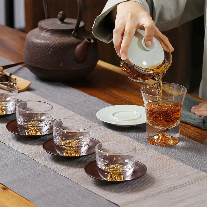 个杯堂 金山·叠翠盖碗 A级无铅水晶全手工礼品礼盒包装