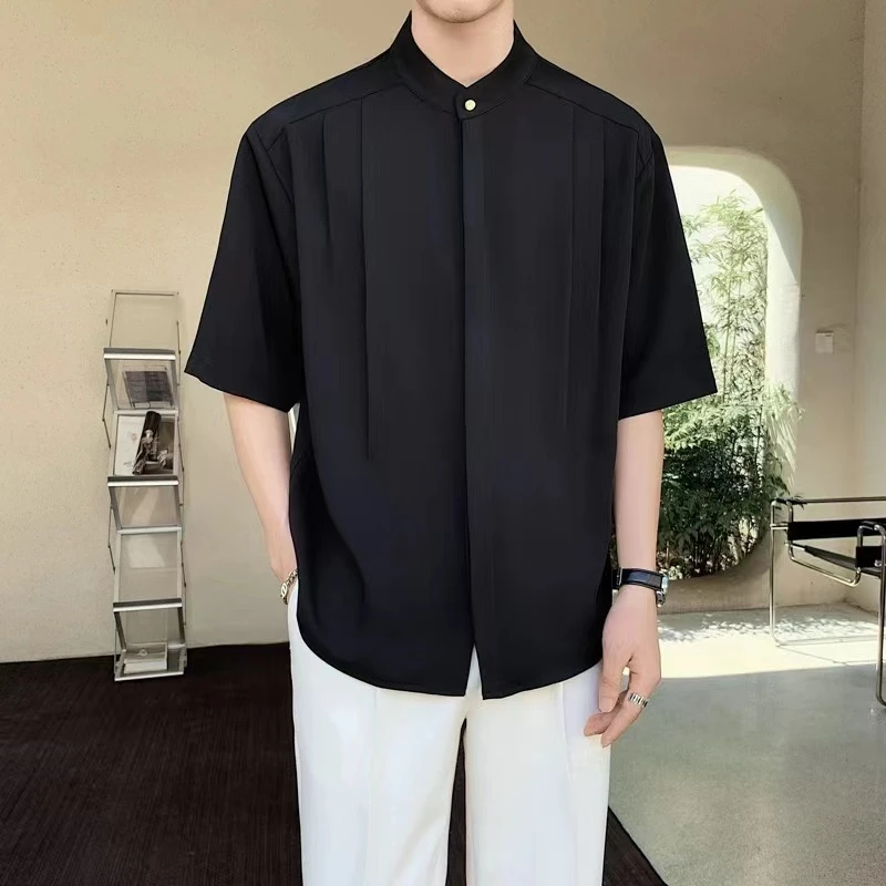 立领新中式休闲宽松百搭简约感衬衫
