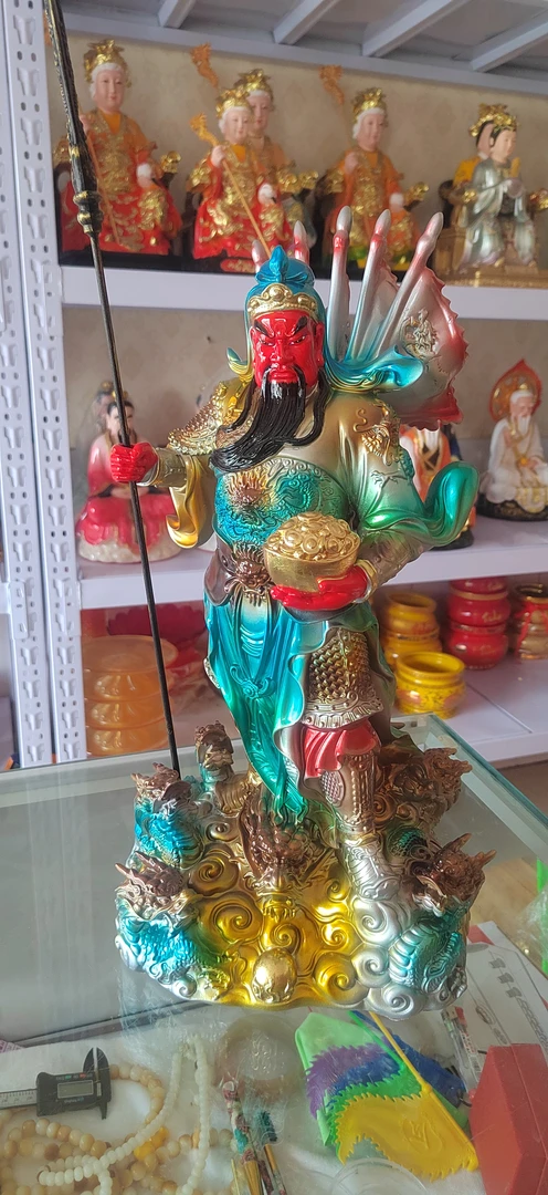 16寸树脂立刀关公武财神，居家办公室摆放工艺品摆件