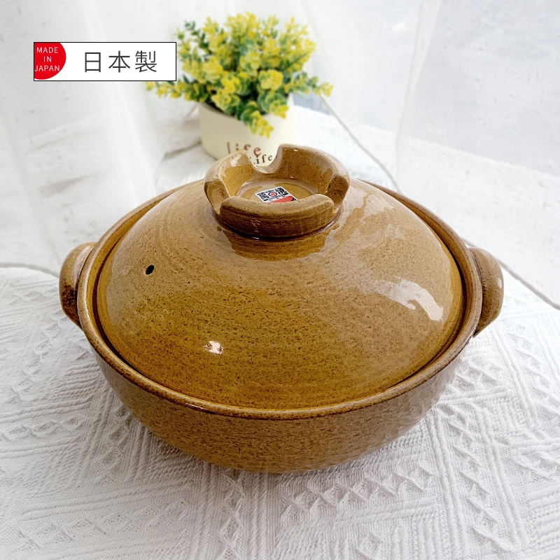 【日本製】可以煸炒土锅日本进口陶土炖肉米饭砂锅万古烧煲仔饭煲汤