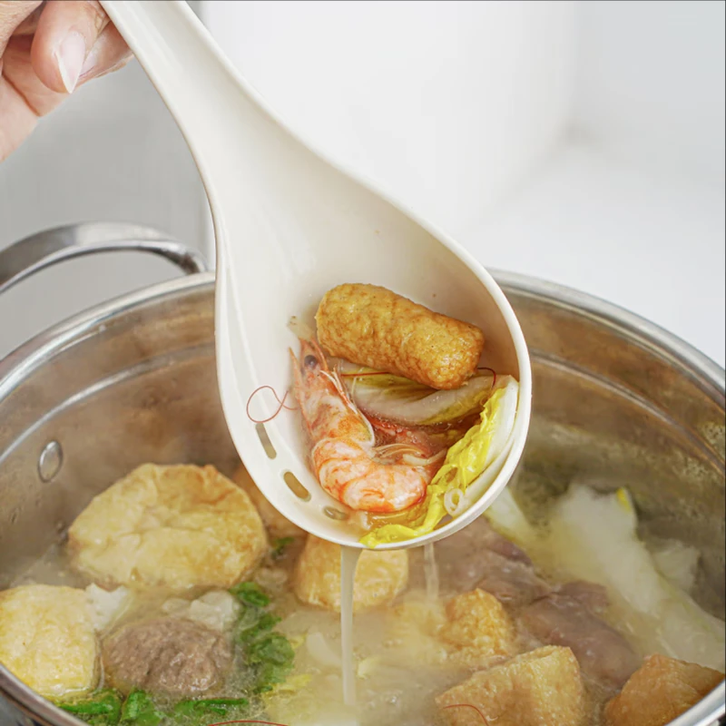 【正品保证】【桌上专用汤勺漏勺一体】日本制家用喝汤火锅汤匙漏勺盛