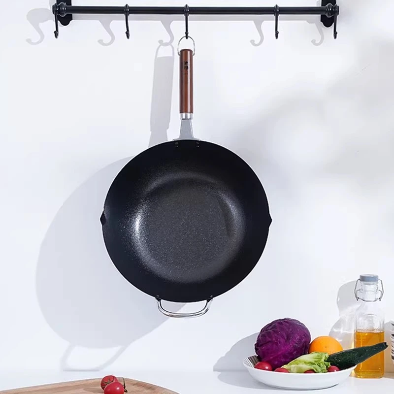 【吉川铁锅】日本进口乡技系列高纯铁铁锅 炒锅无涂层