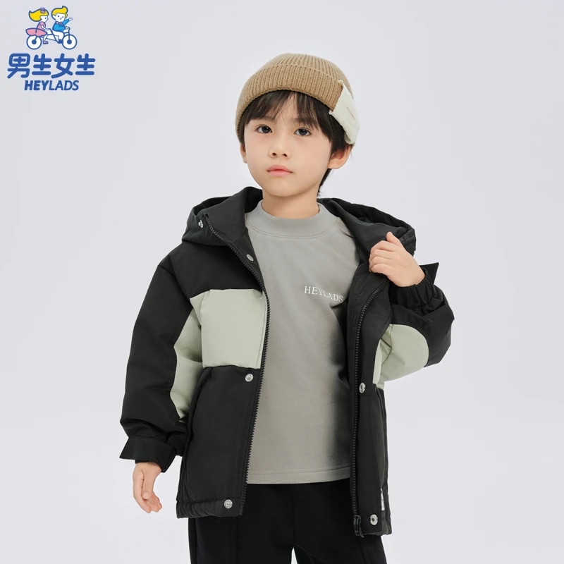 44332儿童休闲连帽羽绒服中大童加厚保暖男生时尚女生NCFBW44332B