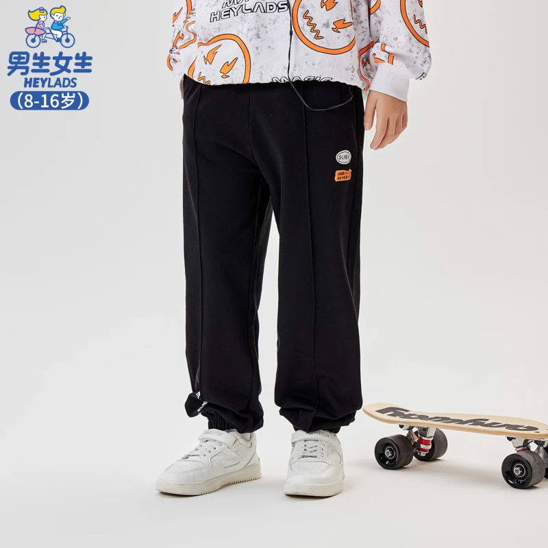 13027男童春秋季拼接直筒中大童时尚简约百搭针织长裤NPZEJ13027A