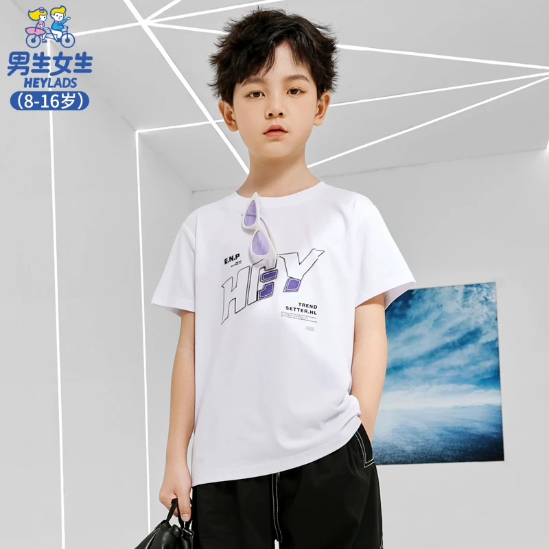 23040男大童短袖T恤儿童夏季透气速时尚舒适圆领半袖 NJTCJ23040A