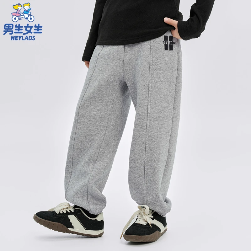 44334儿童中性休闲裤阔腿宽松潮流拼接长裤NPZEW44334B