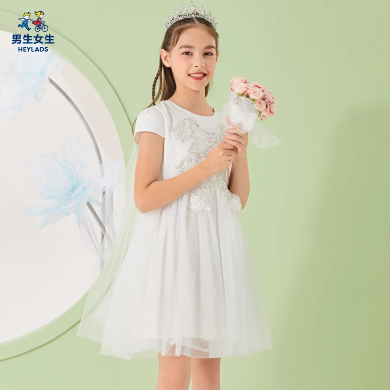 22576女大童夏款连衣裙童装聚酯纤维小女孩拼接儿童NDL