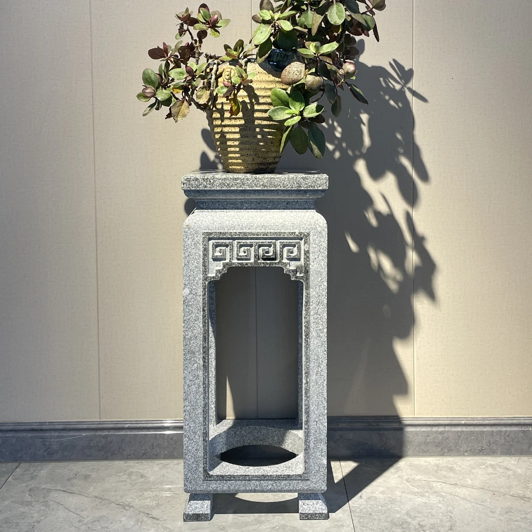 天然花岗岩原石整石雕刻镂空一体花架园林盆景花架书房客厅阳台