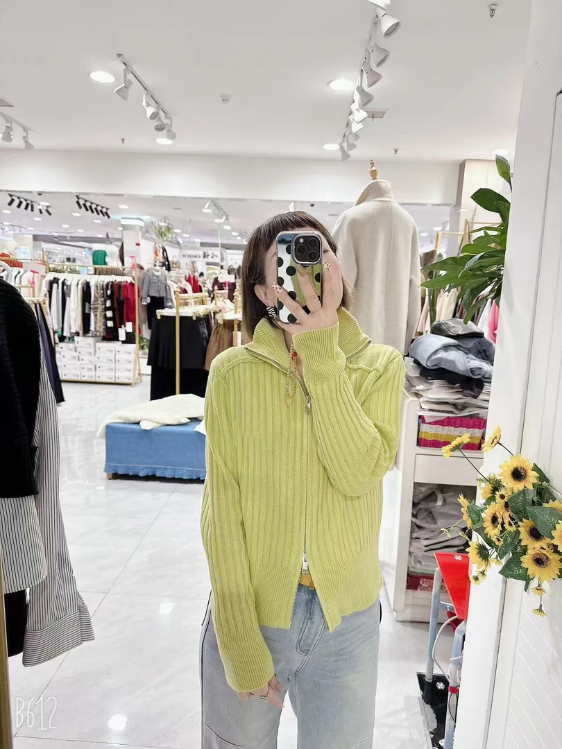 Y L J双拉链立领毛衣