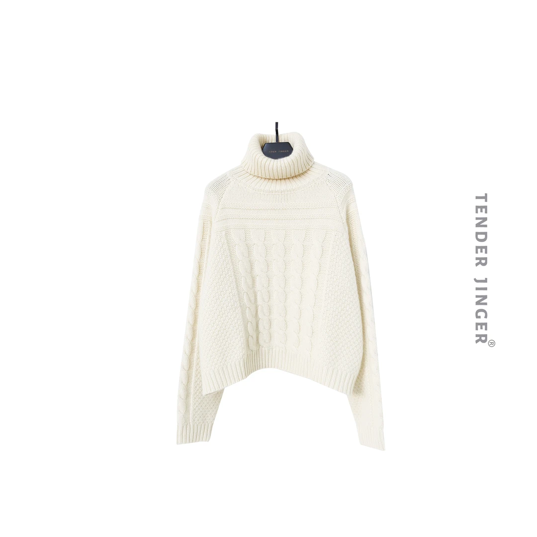 Tender Jinger【专柜】2023高领麻花风高领针织衫T2311BBS49886