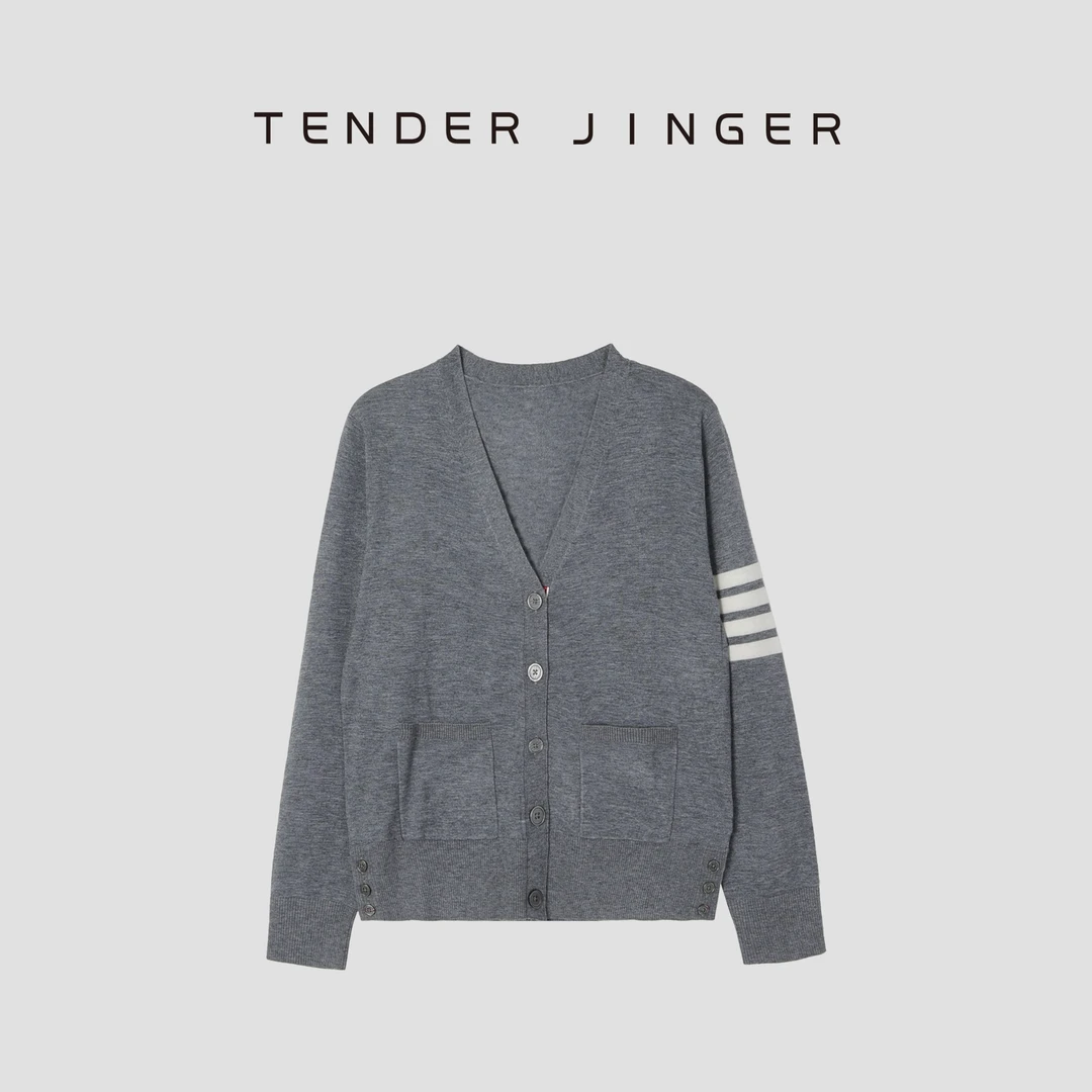 Tender Jinger【专柜】女士休闲学院风V领针织开衫外套T43BBS78003