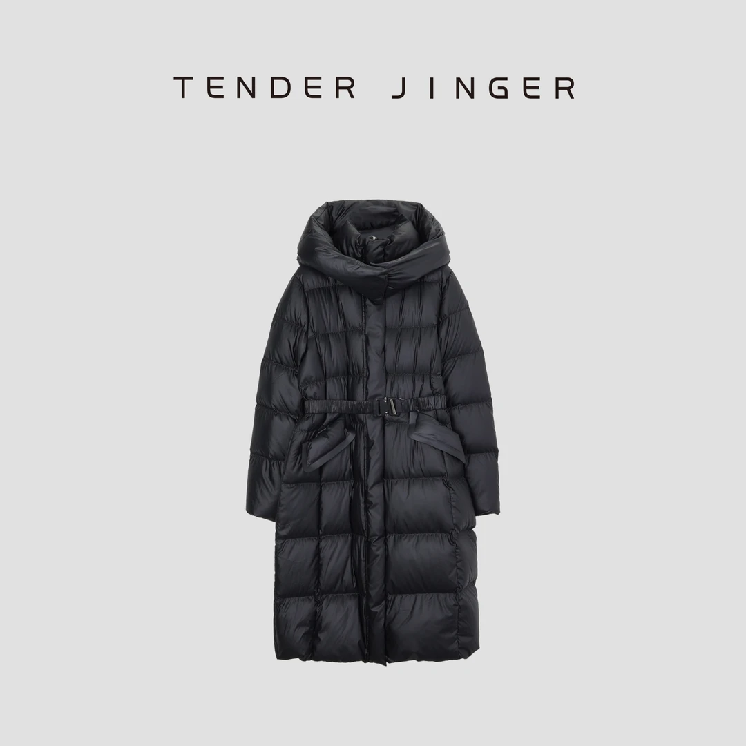 Tender Jinger【专柜】女休闲连帽收腰长款鹅绒服T44BSN78839