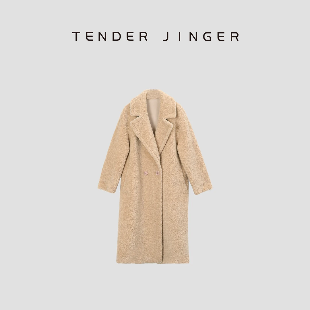 Tender Jinger【黑标】女士气质大衣西装领中长款外套T44MDD020M