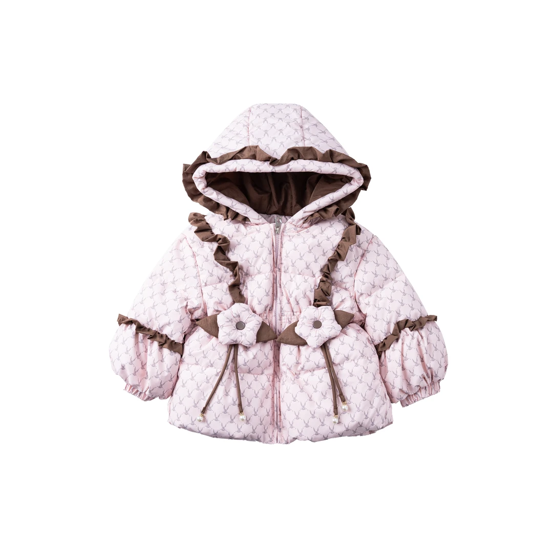 幼童羽绒服女童连帽加厚加绒洋气保暖冬季中长款羽绒服【ZL23001】