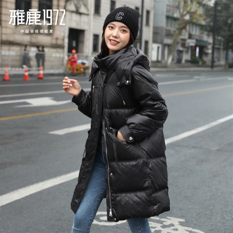 时尚宽松休闲显瘦防寒可拆卸帽女款保暖加厚秋冬季中长款羽绒服