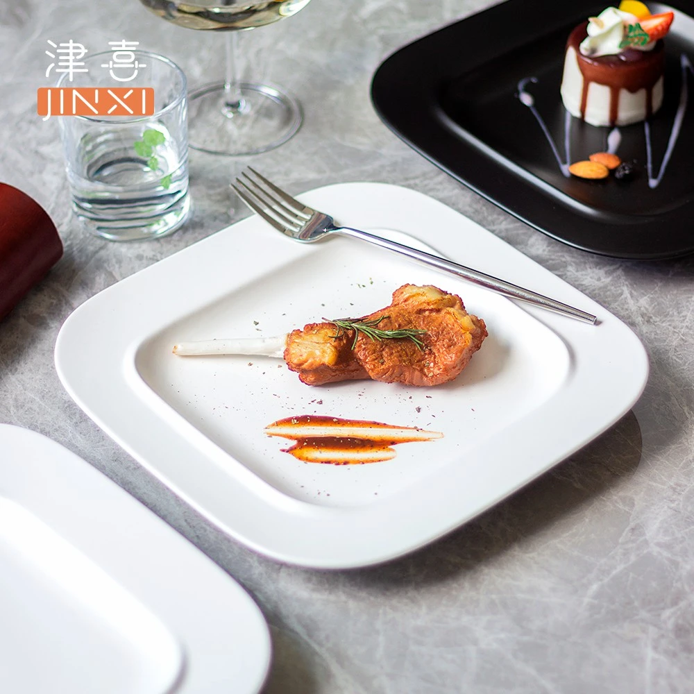 JINXI/津喜餐盘陶瓷盘哑光方盘家用盘牛排盘饺子盘菜盘平盘碗盘