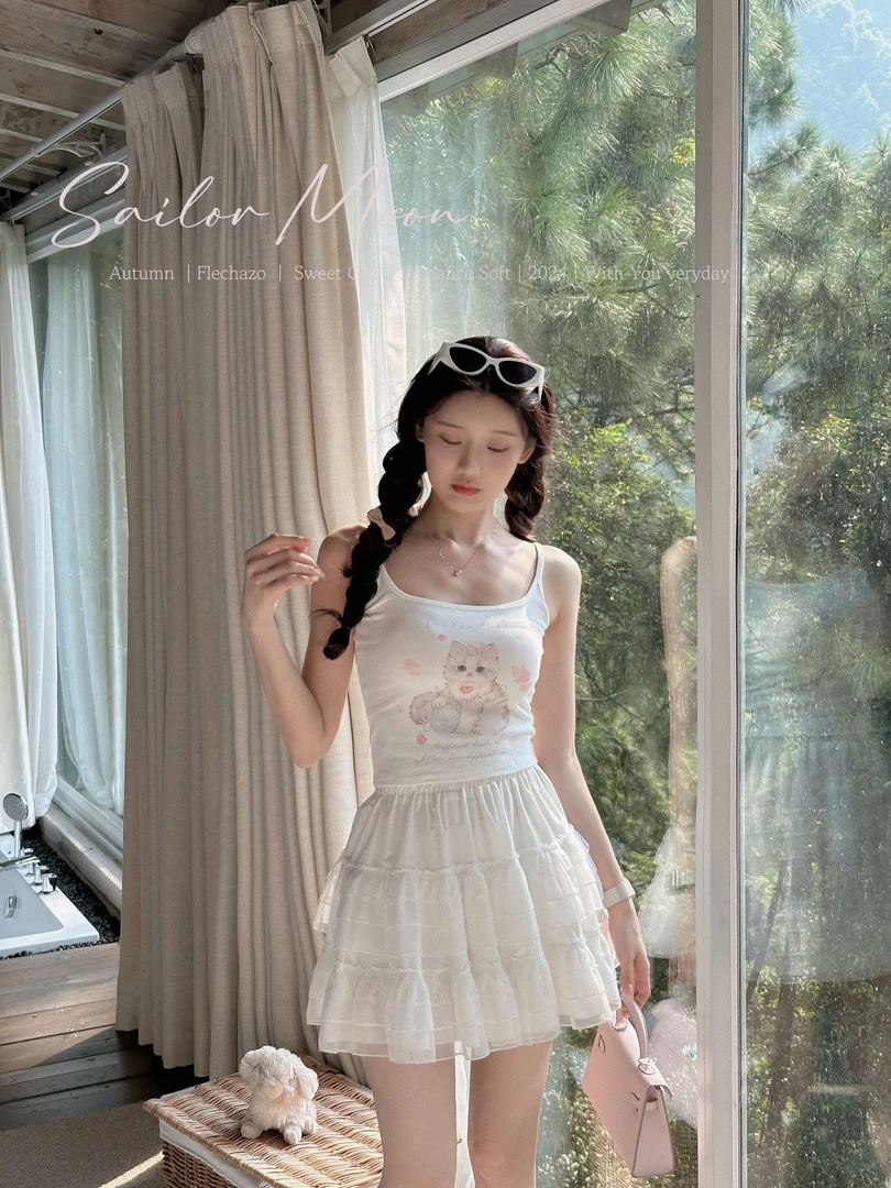 妖精的美美 【噗噗小猫】软绵绵羊绒百搭吊带背心