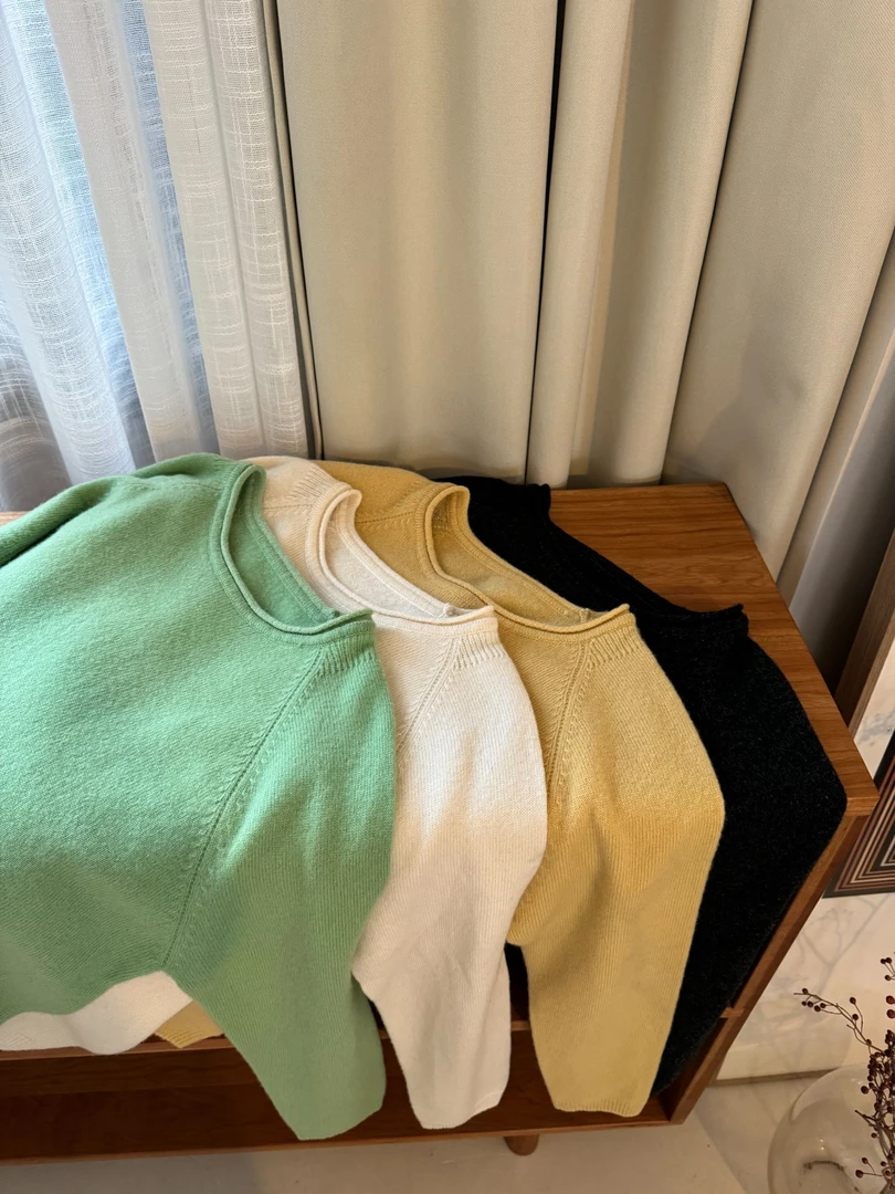 miss muzi｜“翻糖毛衣”48支100美丽诺羊毛！无缝一体卷边领软糯毛衣