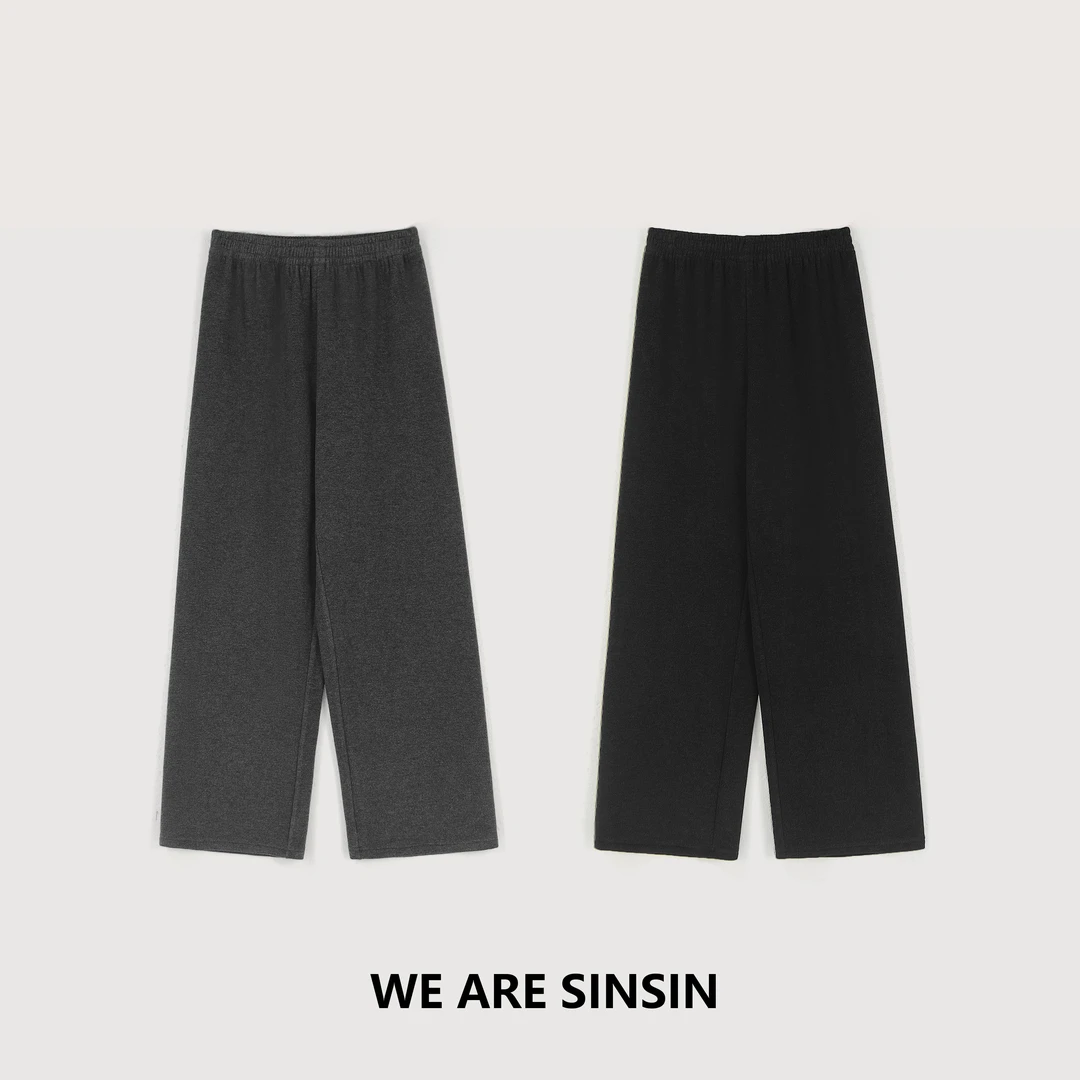 “糯叽叽长腿神裤”（蚕丝羊绒）2个长度！高克重垂软厚实显瘦直筒裤女