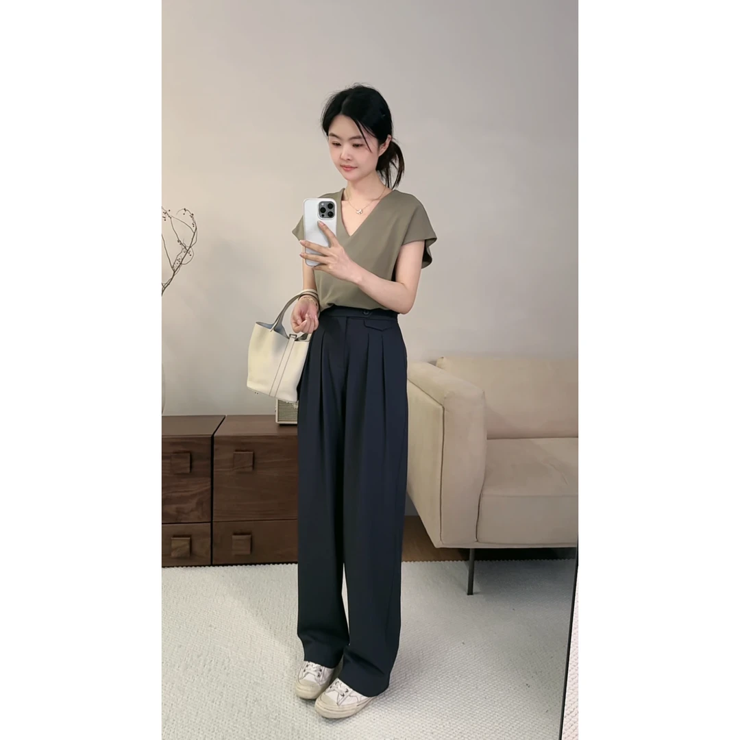 miss muzi｜“冰镇裤”秒变大长腿！高级感垂坠显瘦休闲西装长裤