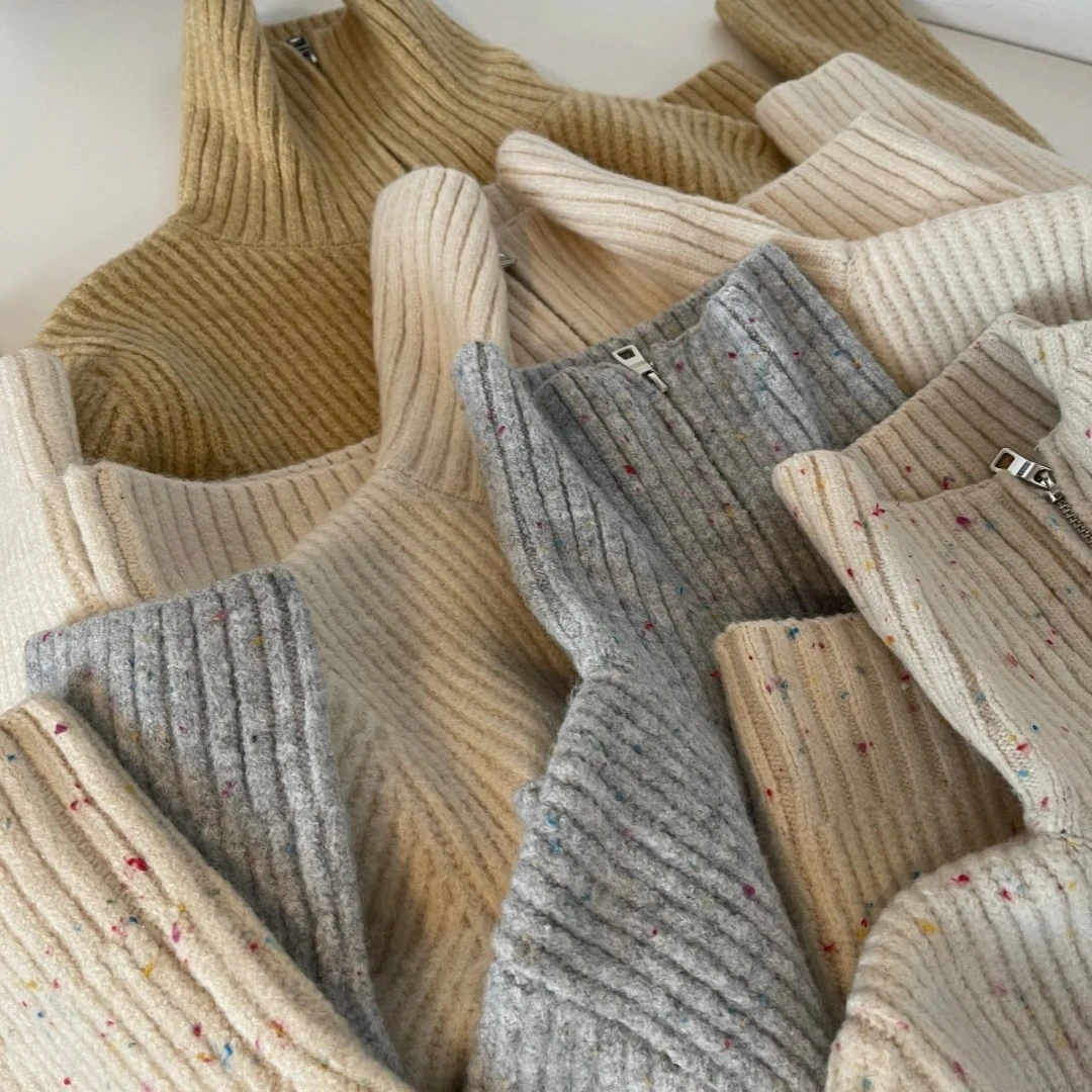 miss muzi | 髙鍴品质！错过后誨系列~软糯厚实彩点/光版坑条毛衣