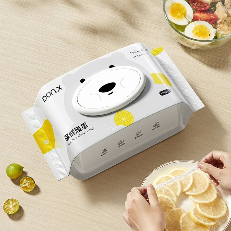 家用加厚加大一次性保鲜膜套食品保鲜抽取式厨房碗碟罩水果保鲜罩