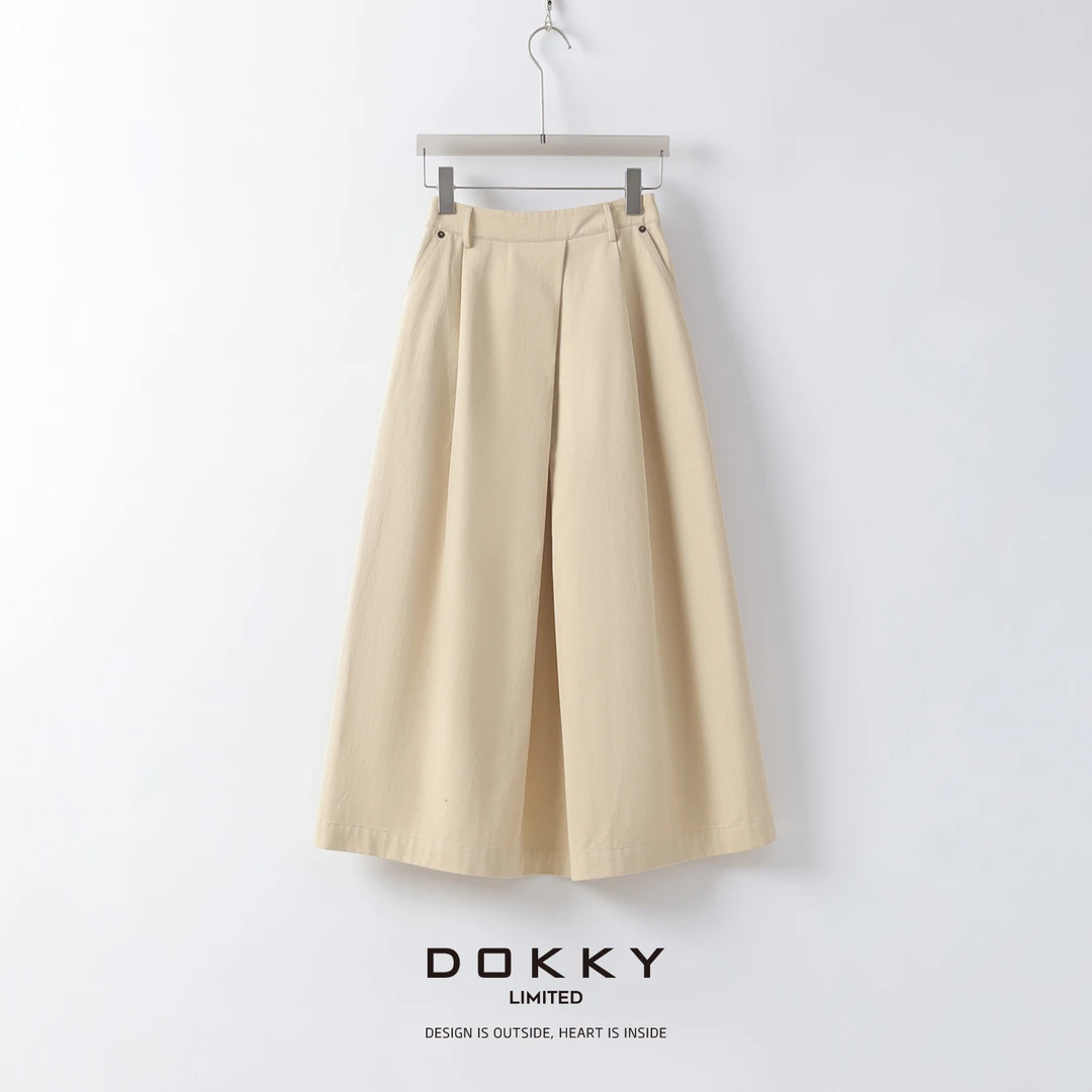 【初恋半裙】DOKKY高支水洗棉·文艺小优雅｜遮肉显瘦·立裁高腰半身裙