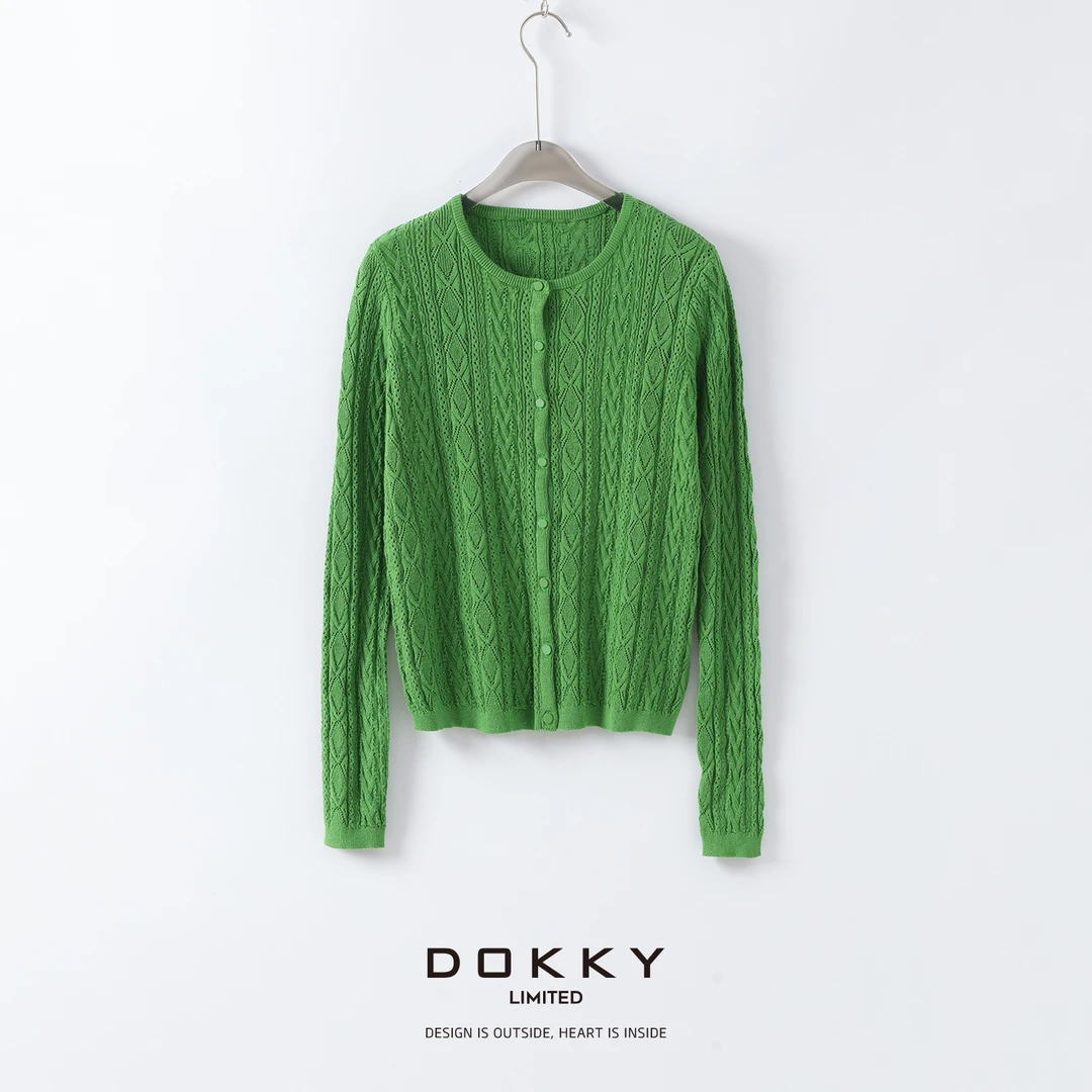 【2.0南澳假日】DOKKY有机棉纱线. 静奢质感法式柔情|镂花针织开衫