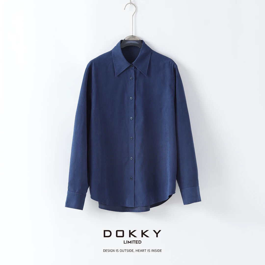 【25年新春款.高知姐姐】DOKKY高智松弛通勤实穿百搭微绒感叠穿衬衫