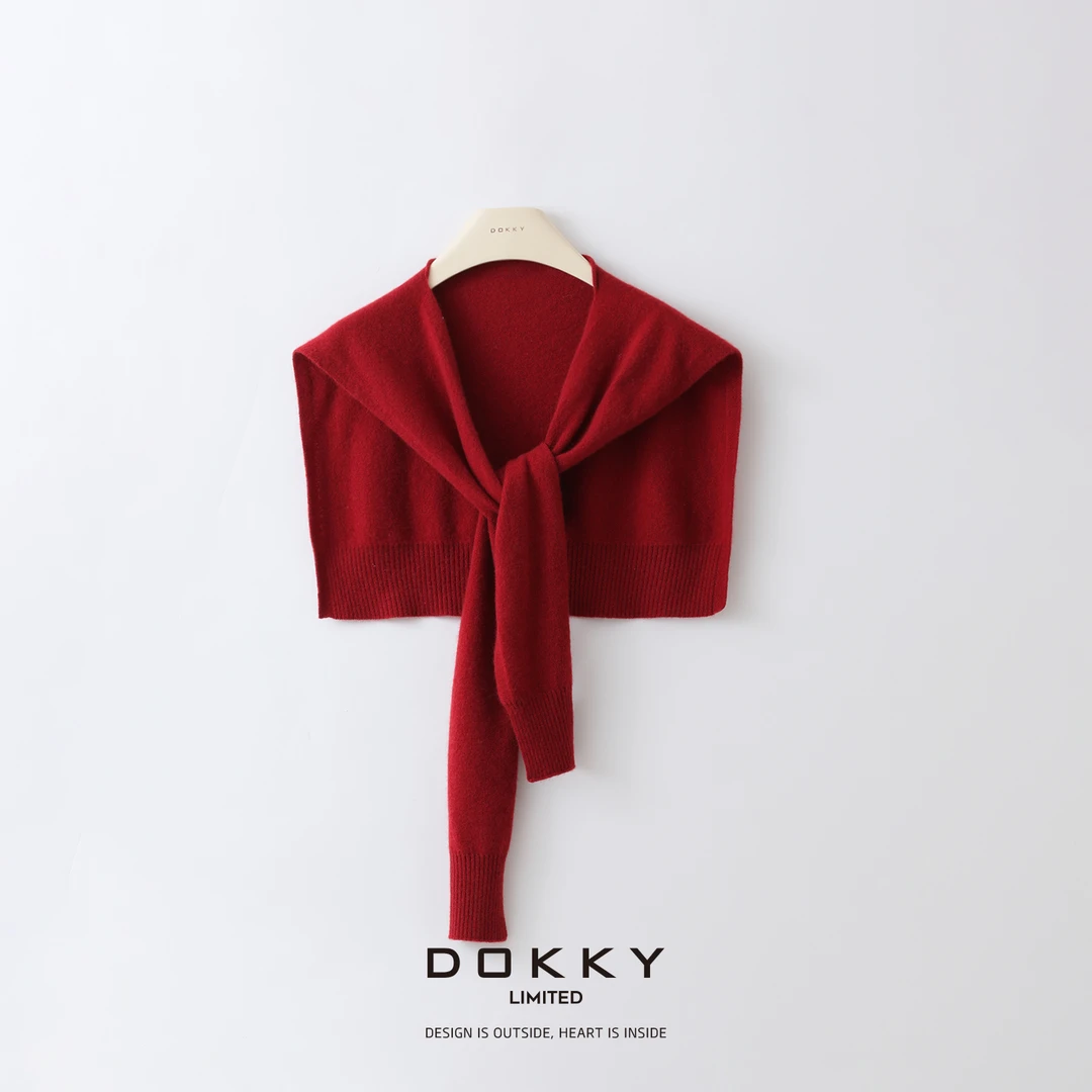 【羊绒披肩】DOKKY丨100山羊绒丨简约百搭小披肩Y1662热力感