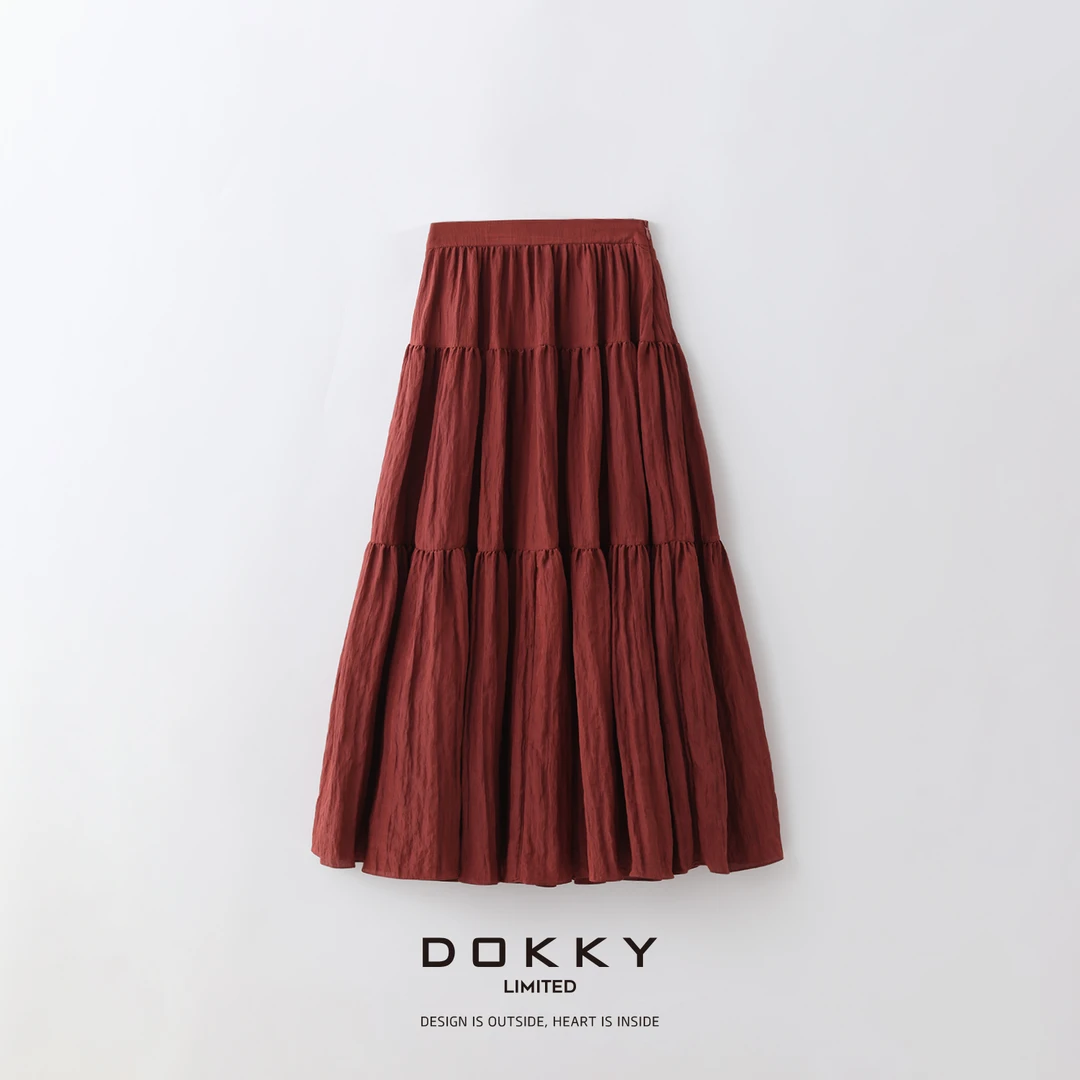 【光影半裙】DOKKY法式·微光褶皱感·多层蛋糕裙半身裙