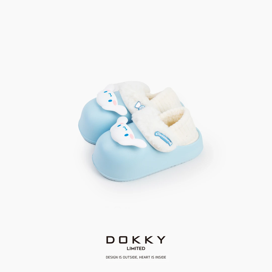 【IP联名款.玉桂狗】DOKKY防水保暖.可拆洗|可爱厚底.外穿包跟棉鞋