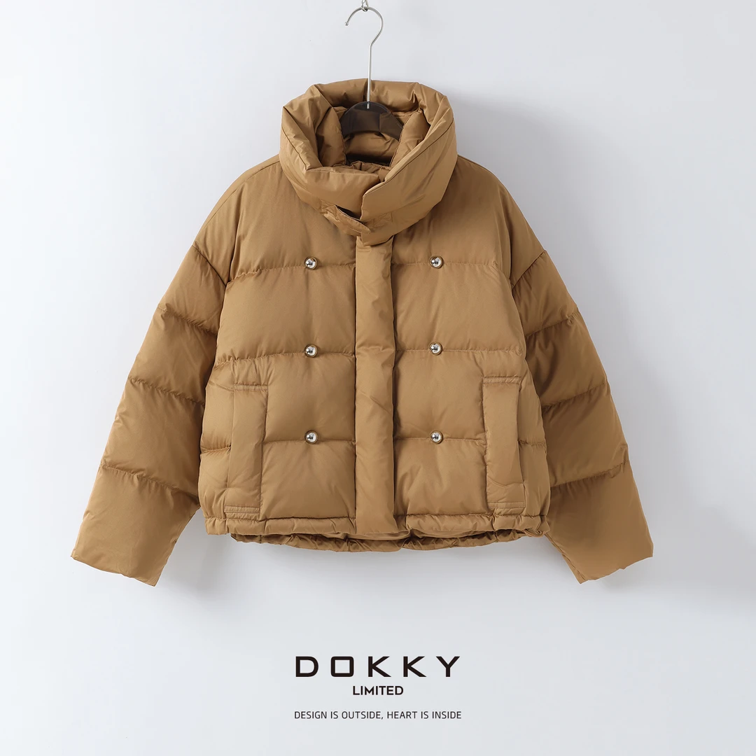 【松软华夫饼】DOKKY品牌订单.超五防.意式老钱.蓬松保暖立领羽绒服