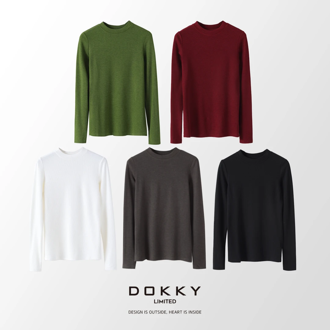 【四合一美雅碧】DOKKY黑科技！抑菌醋酸.恒温自发热|显瘦圆领打底衫