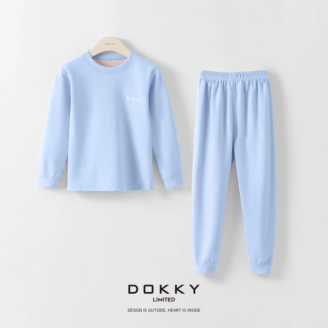 【童装-2.0棉花糖】DOKKY高端桑蚕丝自发热细暖绒男女童保暖套装