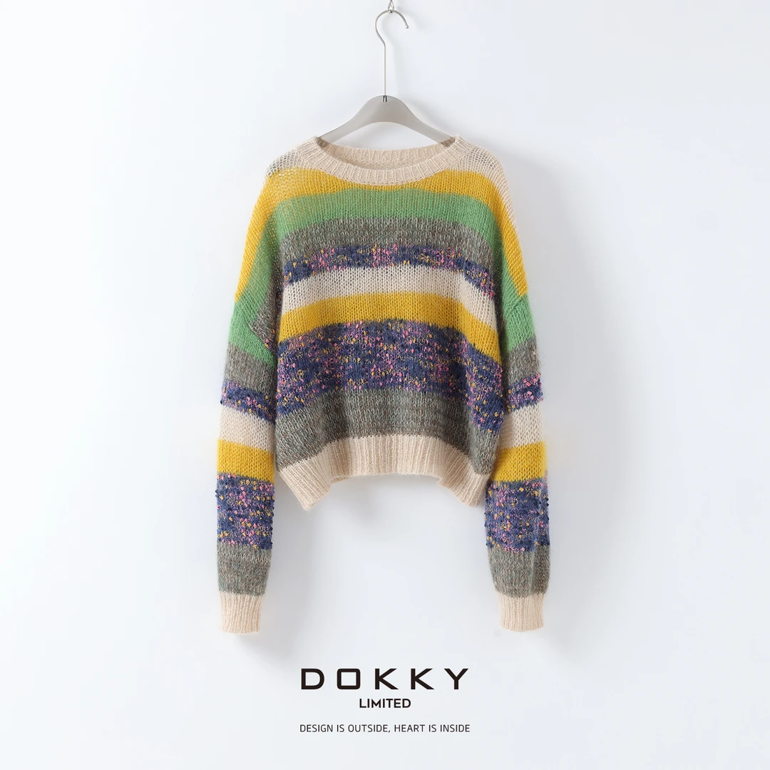 【麦芽糖】DOKKY限量定染神仙色.超显白.彩糖钩花|氛围感针织罩衫