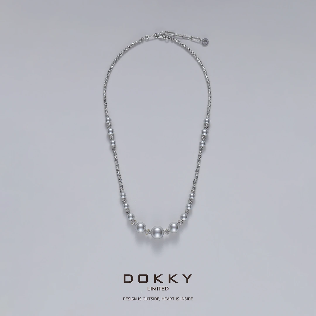 铜贝珠项链 【私藏月亮湖】DOKKY贝珠|高级清冷.锁骨链项链