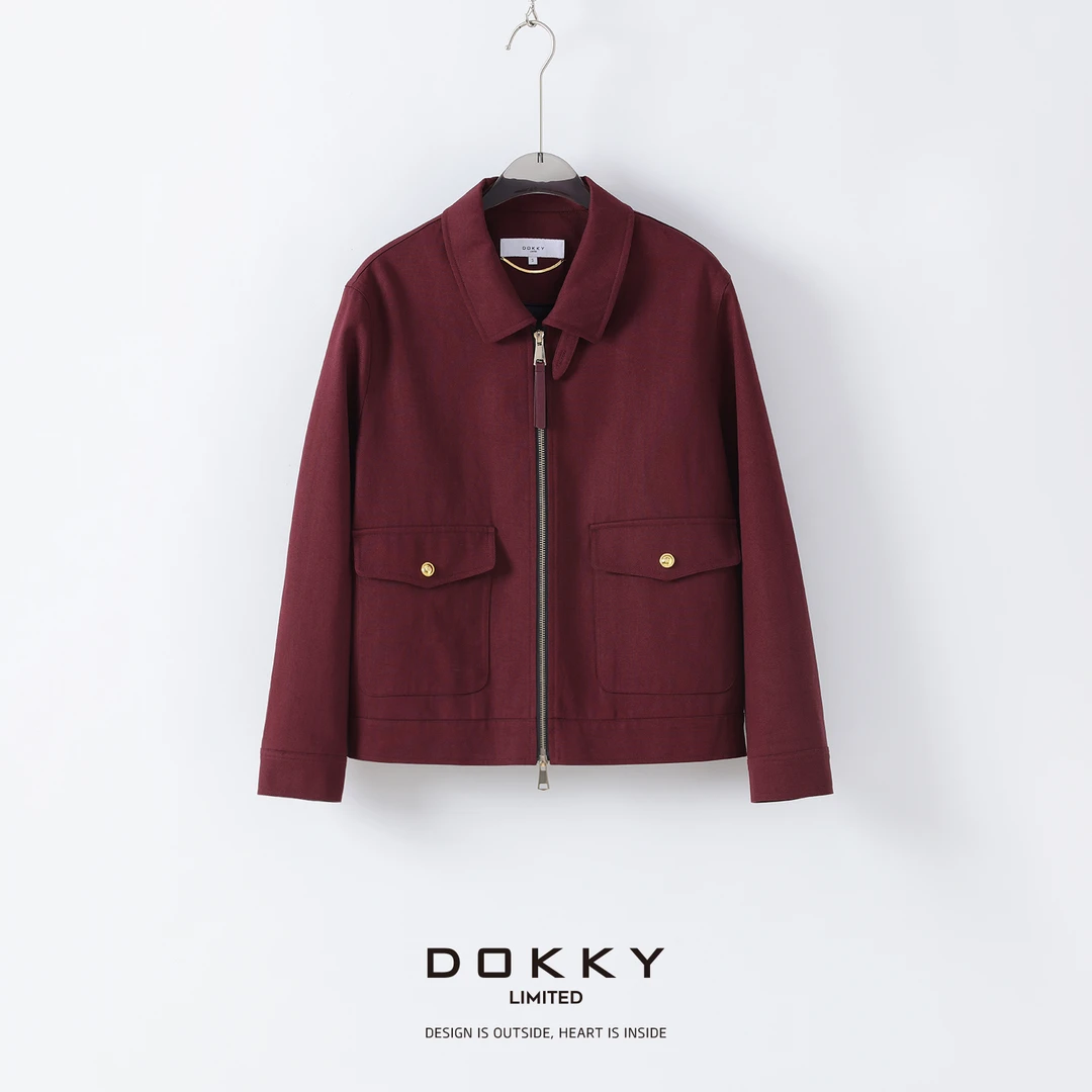 【限量尖货-缪系夹克·紫标】DOKKY限定天丝棉.髦显瘦|翻领拉链外套