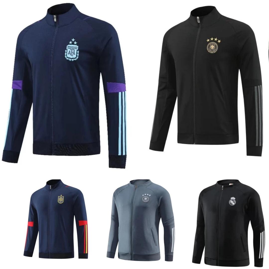 【长拉上衣W2024】训练服皇马长拉链套装运动服足球长袖跑步秋冬