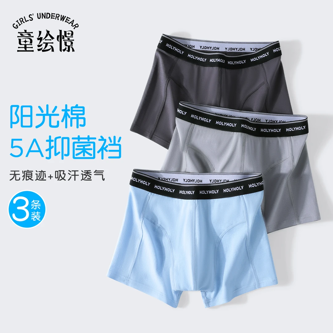男童纯棉内裤儿童四角裤学生8-15岁中大童青少年平角裤HN123509