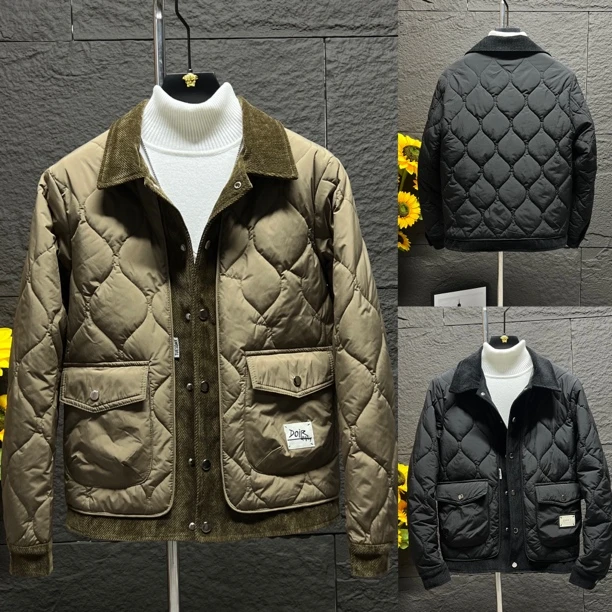 秋冬上新时尚休闲欧货高品质男士拼接外套 Q8866潮流翻领百搭