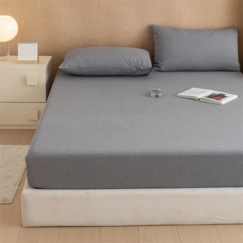全棉床笠单件 A类纯棉水洗棉床垫套保护套罩套防滑床单透气家用